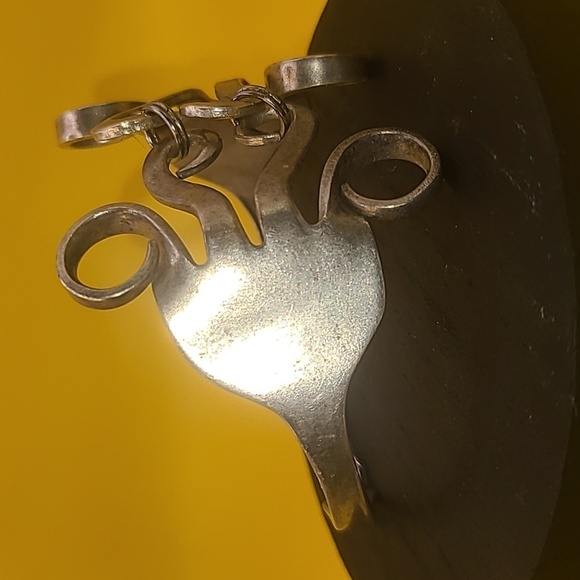 Hand made fork bracelet in silver color - Picture 9 of 12